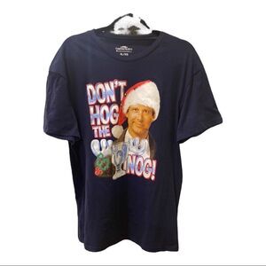 National Lampoons Christmas Vacation  Blue Dont Hog The Nog T-Shirt  XL
